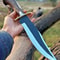 Custom Fixed Blade Hunting Knife With Antler Handle Leather Sheath 2