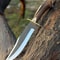Custom Fixed Blade Hunting Knife With Antler Handle Leather Sheath 3