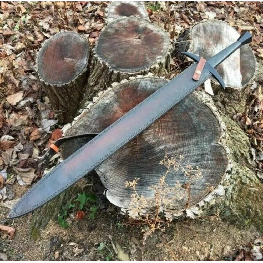 Handcrafted Damascus Steel Long Sword Decorative Medieval Style Display Piece 4