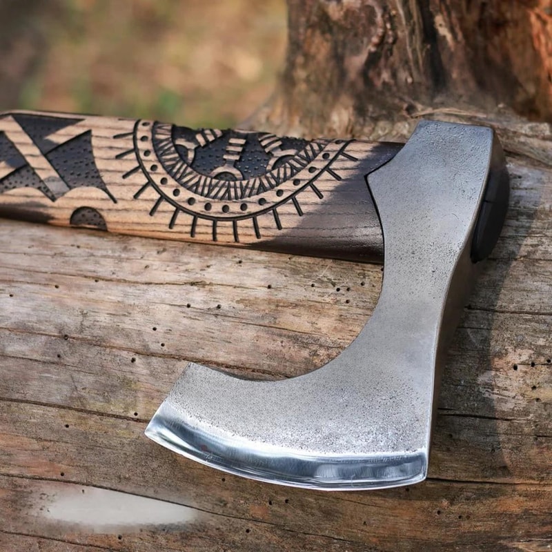 Handmade Viking Axe High Carbon Steel Outdoor Camping Collector Gift Norse Inspired Axe 2