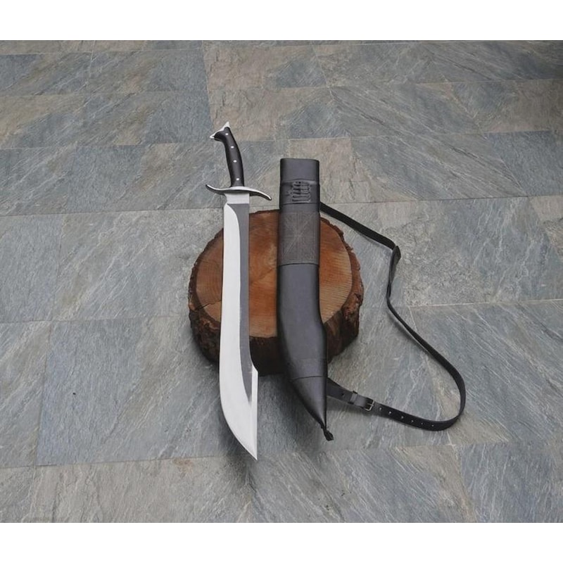 Handmade Scimitar Style Machete Sword With Leather Sheath Medieval Collector Gift 1