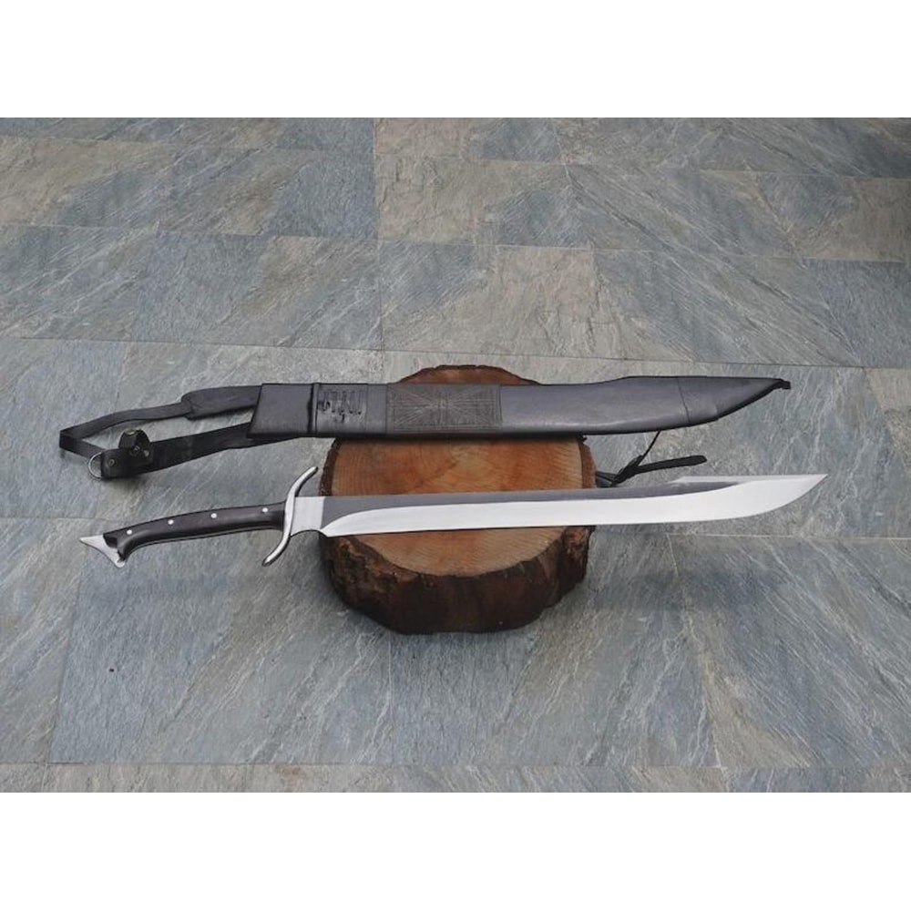 Handmade Scimitar Style Machete Sword With Leather Sheath Medieval Collector Gift 5