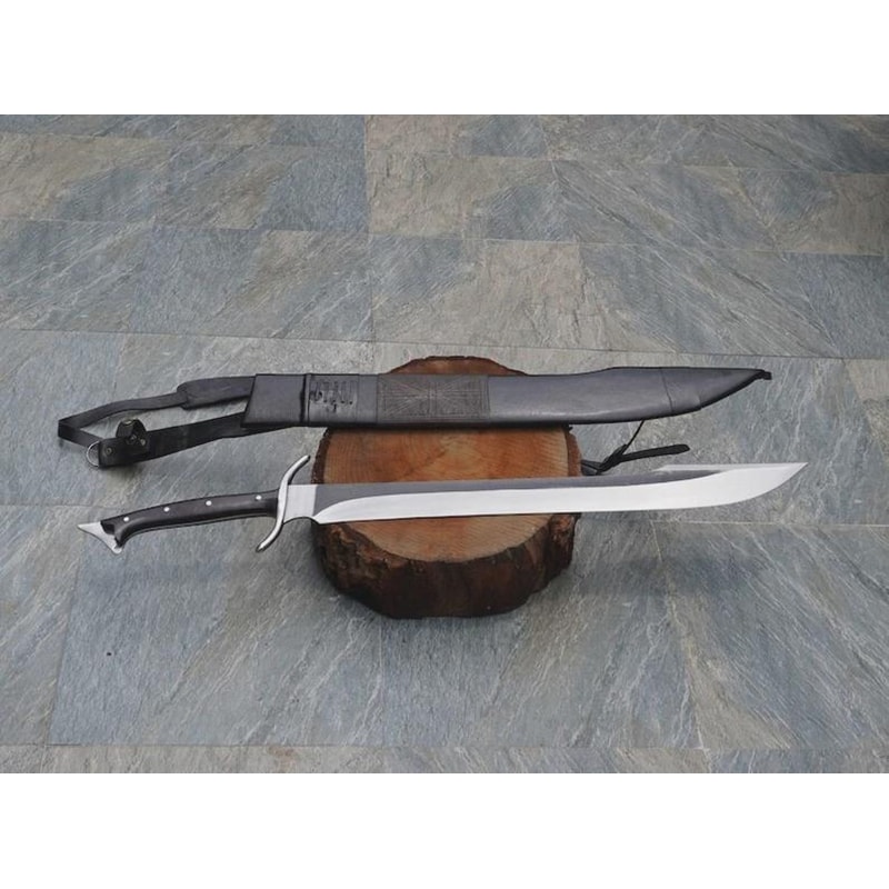 Handmade Scimitar Style Machete Sword With Leather Sheath Medieval Collector Gift 5