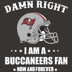 damn right i am a buccaneers fan now and forever svg, sport svg, damn right svg