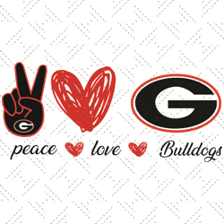 georgia bulldogs peace love svg, sport svg, peace svg