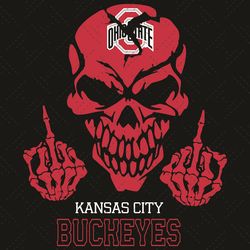 kansas city ohio state buckeyes skull svg, sport svg, buckeyes svg