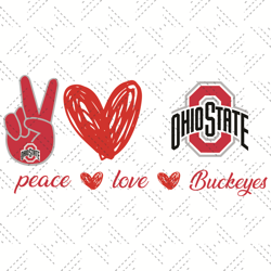 ohio state buckeyes peace love svg, sport svg, peace svg