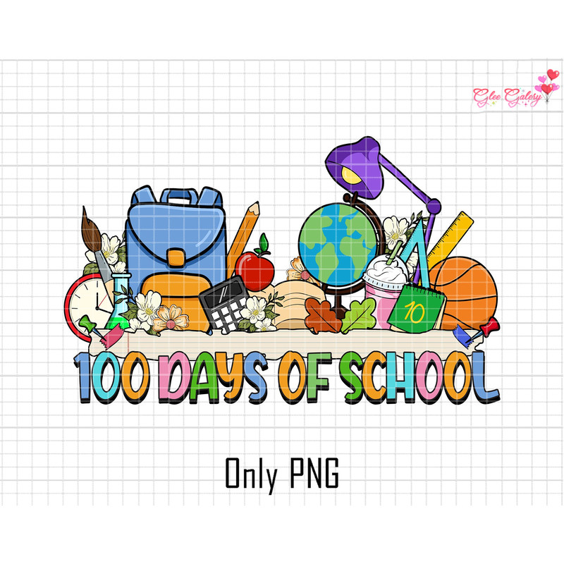 100 Days Of School Png, 100th Day Of School Celebration, Back to School Png, Teacher School Png, Pencil School Png, Retro 100 days Teacher.jpg