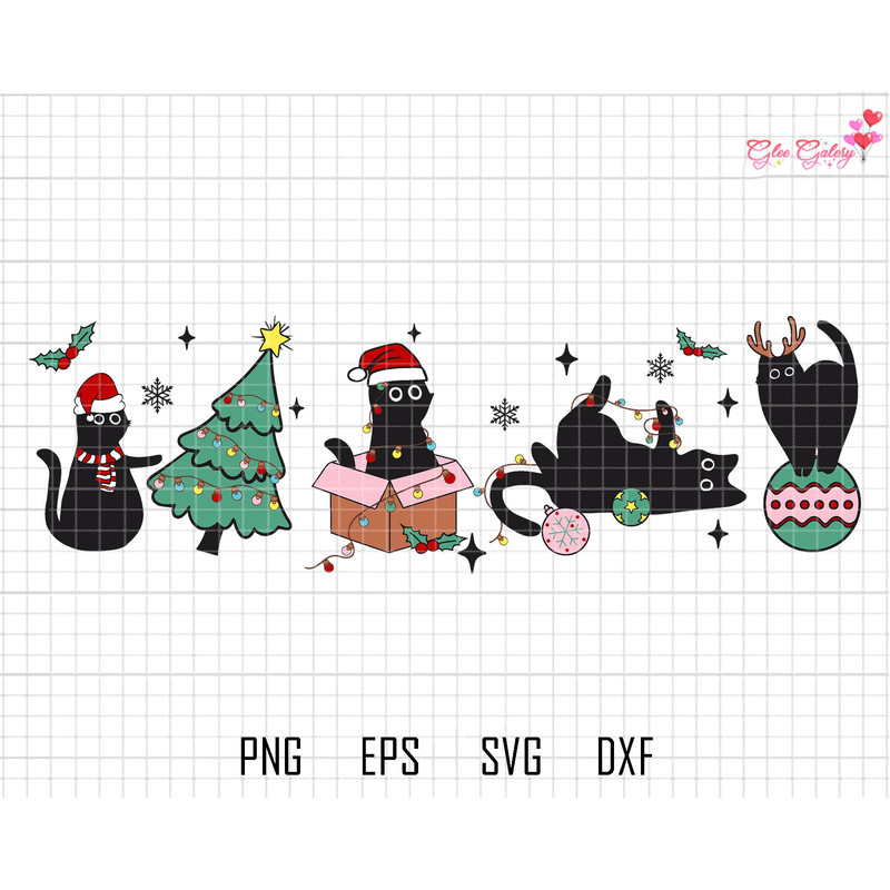 Black Cat Christmas Svg, Christmas Cat Svg, Merry Christmas Svg, Cat Lovers, Meowy Christmas Svg, Christmas Squad, Digital Instant Download.jpg