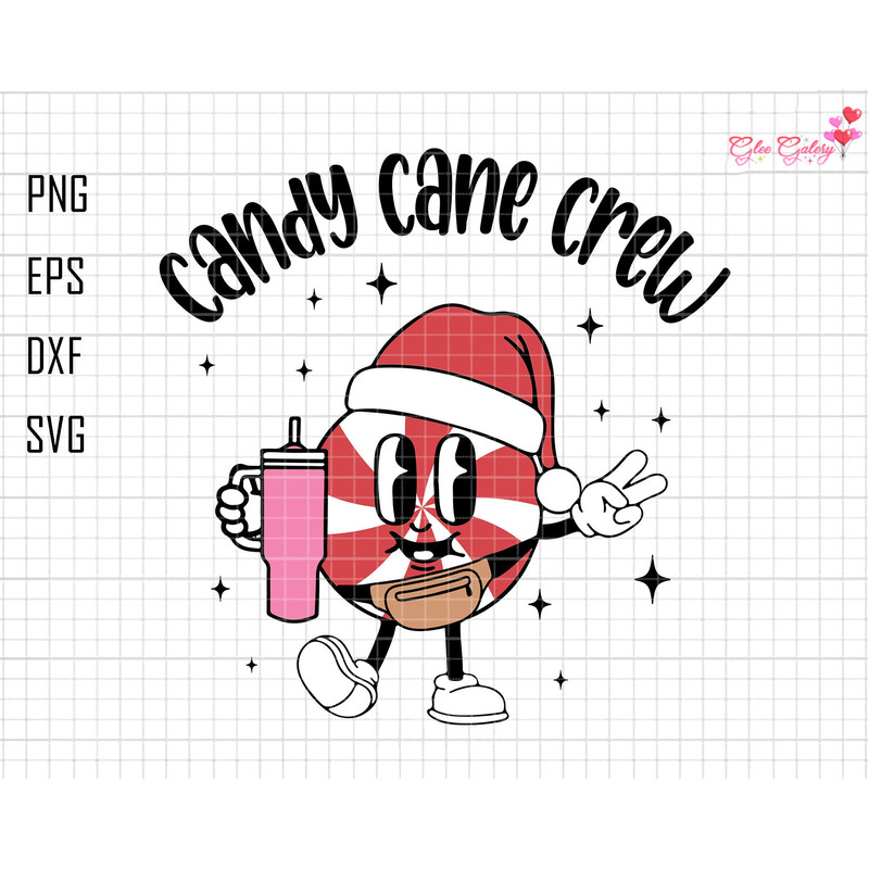 Candy Cane Crew Svg, Stanley Tumbler Inspired Belt Bag Svg, Christmas Food Svg, Sweets Christmas Svg, Santa Hat Svg, Funny Candy Christmas.jpg