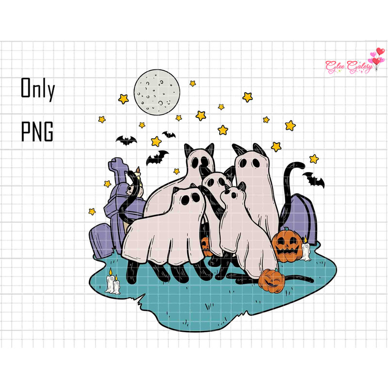 Cat Halloween Png, Black Cat Png, Cat Ghost Png, Retro Halloween Png, Cute Ghost Png, Spooky Season, Halloween Costume png, Cat Lover Png.jpg