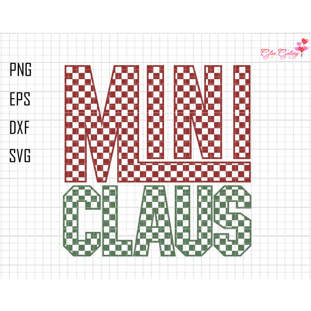 Checkered Mini Claus SVG PNG, Christmas png, Christmas svg, Retro Christmas png, Santa Claus png, Mama png, Kids Sublimation, Mini png.jpg