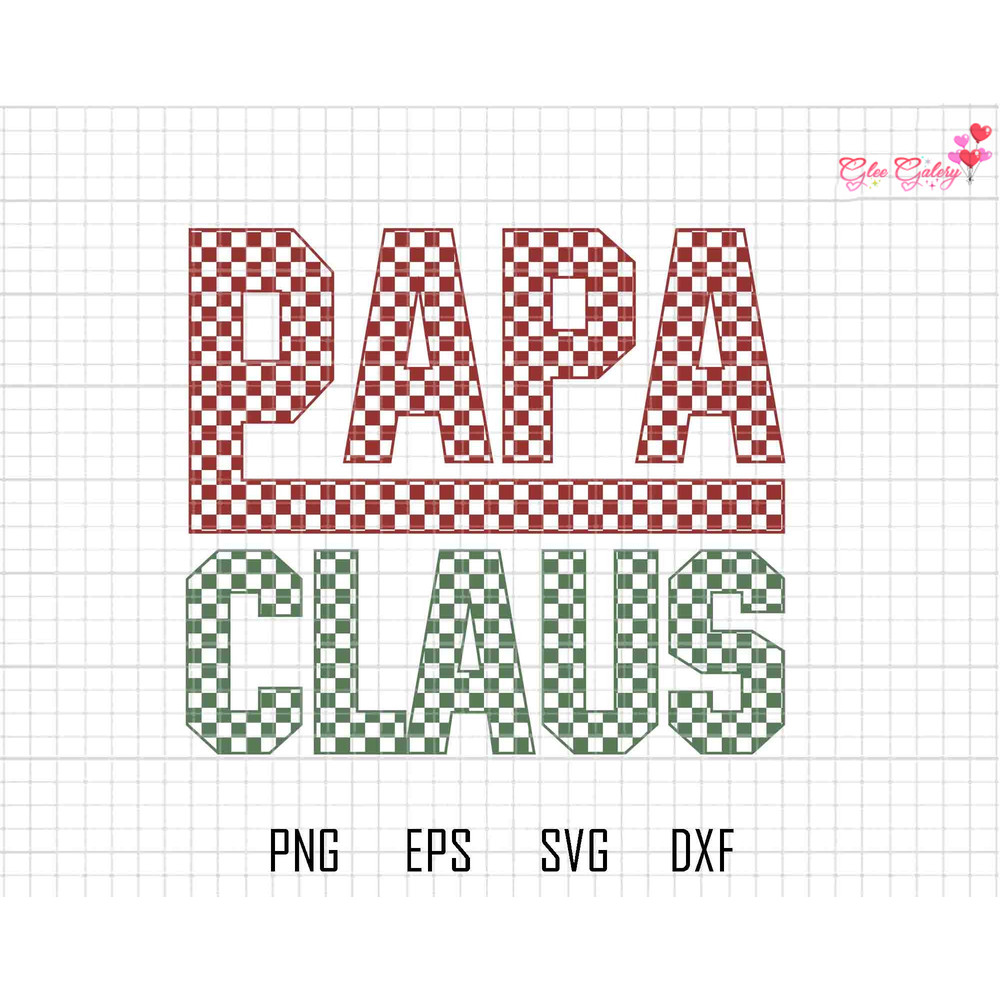Checkered Papa Claus Svg, Christmas Vibes Svg, Retro Christmas Svg, Santa Claus, Papa Svg, Grandpa Shirt, Christmas Papa, Checkered Design.jpg