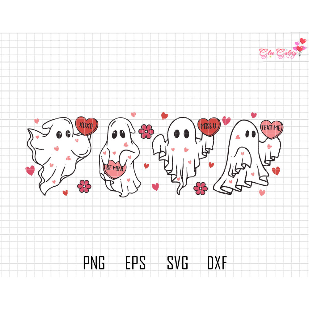 Cute Ghost Valentine Svg, Xoxo Svg, Be Mine Svg, Miss You Svg, Will you be My Boo, Girl Ghost Png, Valentines Boo Png, You're My Boo Svg.jpg