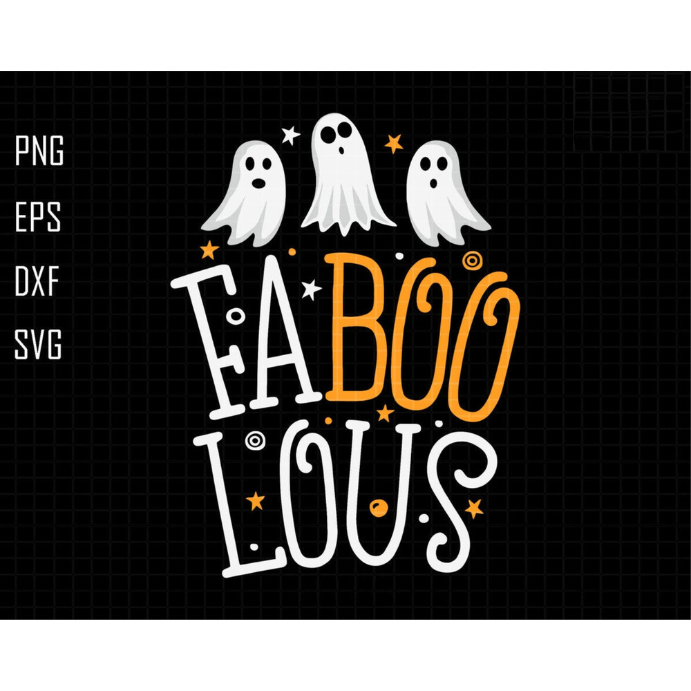 FaBoo Lous Svg, Retro Halloween Svg, Halloween Svg, Cut File For Cricut and Silhouette, Cute Ghost Svg, Retro Halloween, Spooky Season Svg.jpg
