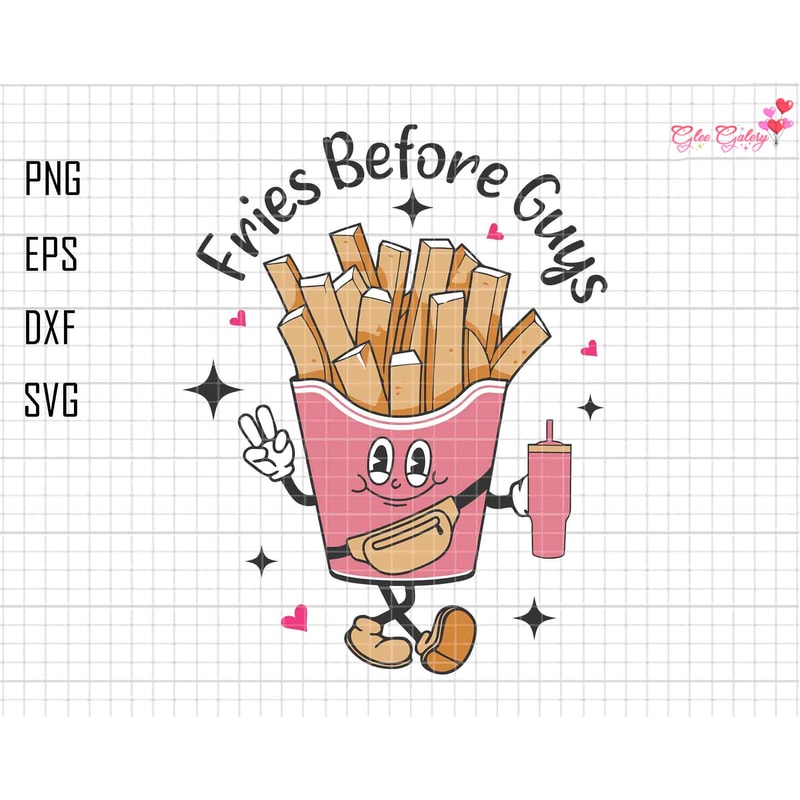 Fries Before Guys Svg, Happy Valentine's Day Svg, Funny Love Day Svg, Retro Valentine Svg, Stanley Tumbler Belt Bag Svg, Valentine Food Svg.jpg