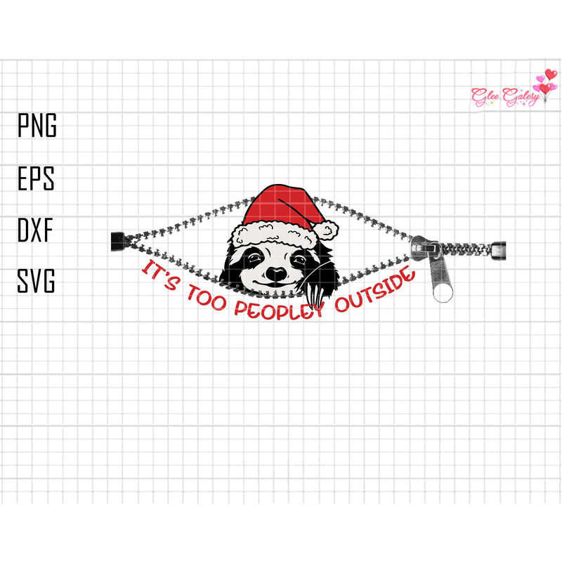 It's Too Peopley Outside Png, Ew People Png, Sloth Christmas Png, Funny Christmas Quote Png, Trendy Christmas Png, Santa Hat Png,Sublimation.jpg