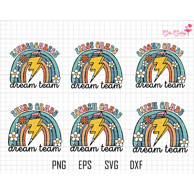Kindergarten Dream Team Svg Bundle, Teacher Dream, 1st Grade Svg, Kindergarten Dream, Teacher Life, Back To School Bundle, 1st Day Of School.jpg