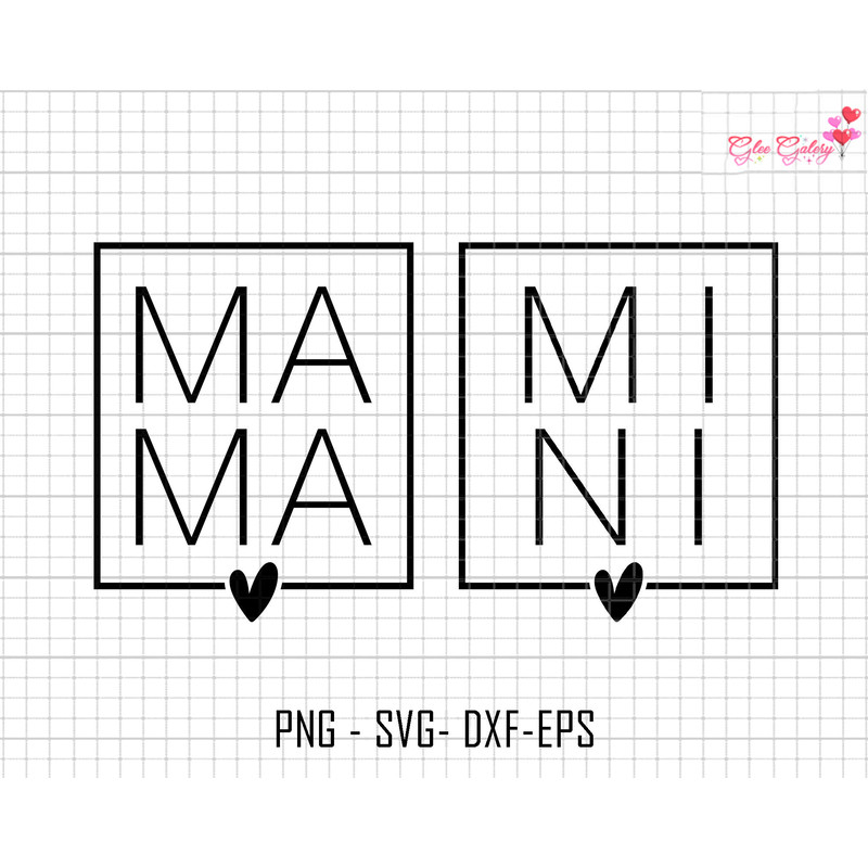 Mama And Mini Heart Svg, Mom And Daughter Heart Svg, Silhouette Mom And Daughter Svg, Mama Mini Svg Bundle, Mama Mini Cricut, Gift For Mom.jpg