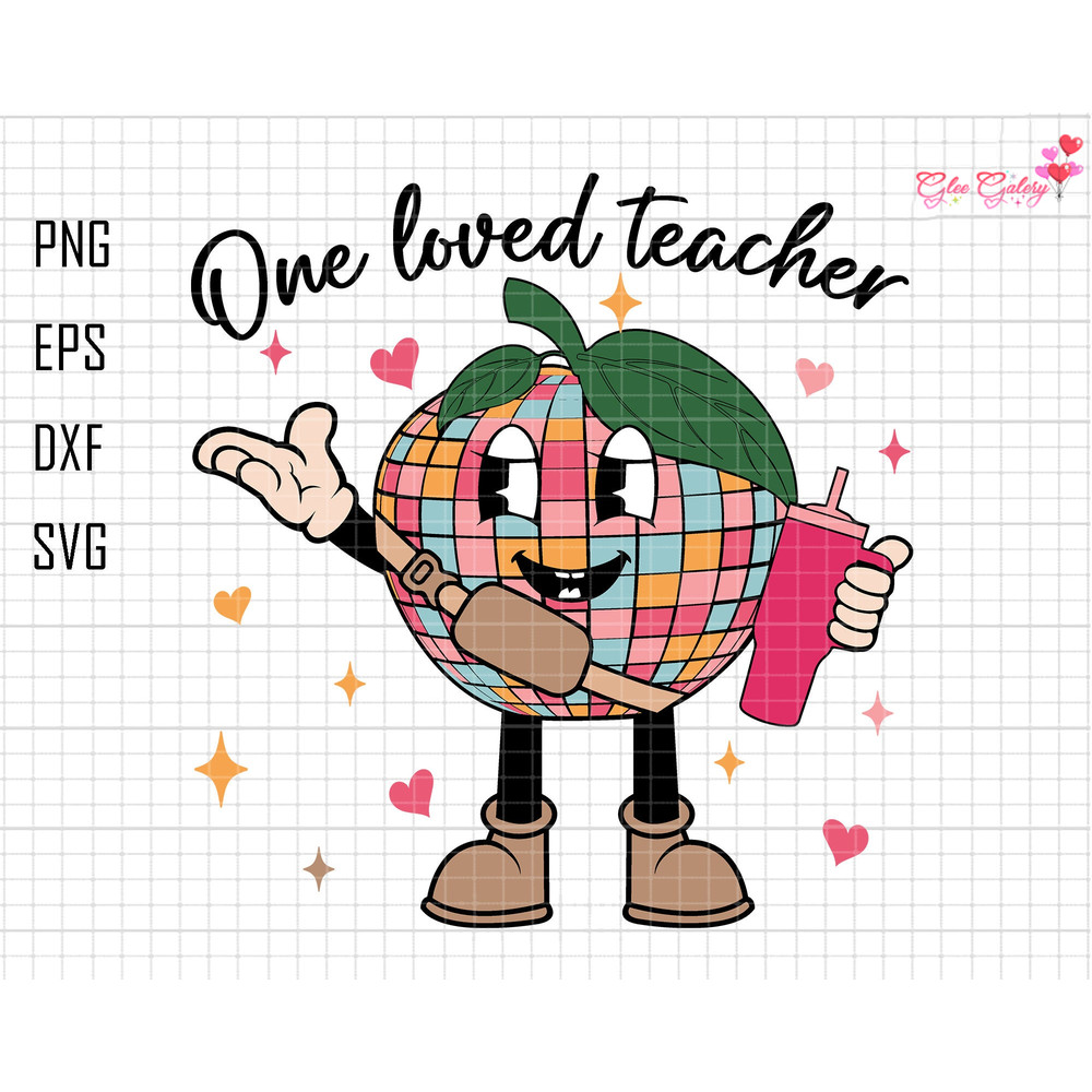 One Loved Teacher Svg, Teaching Sweetheart Svg, Stanley Tumble Belt Bag Svg, Teacher Valentine Day Svg, Teacher Appreciation Svg, Disco Ball.jpg