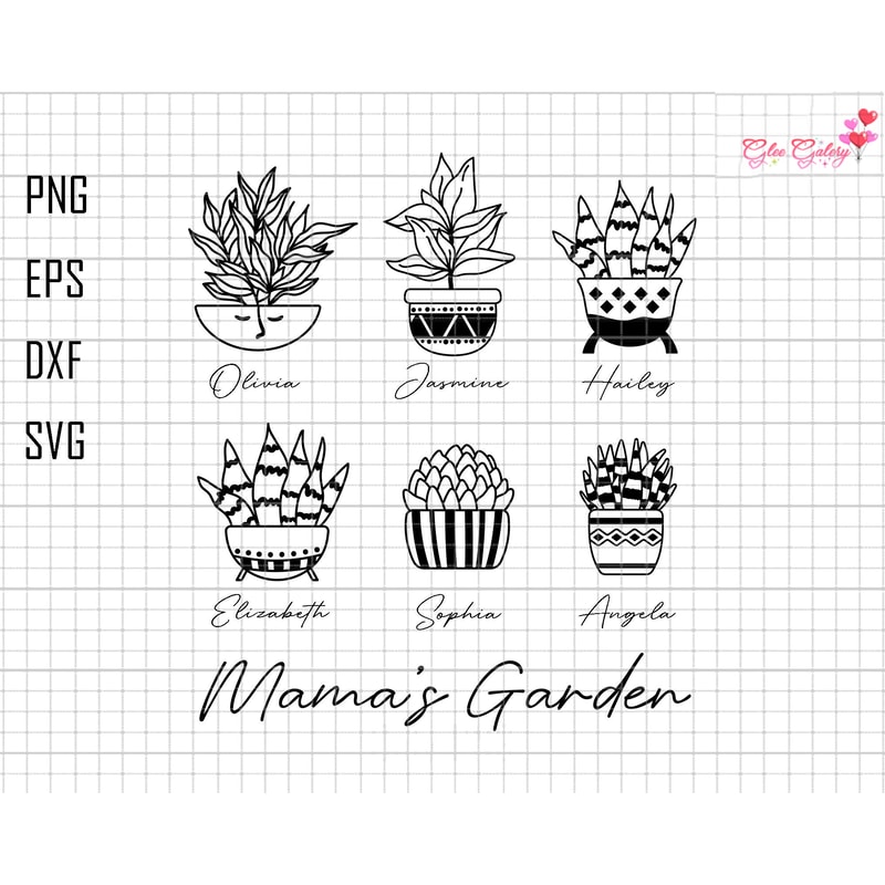Personalized Mama's Garden Svg, Plant Pots Svg, Mama Svg, Gift For Mama Svg, Pot Of Plants Svg, Plant Lover Svg,Gardener Svg,House Plant Svg.jpg