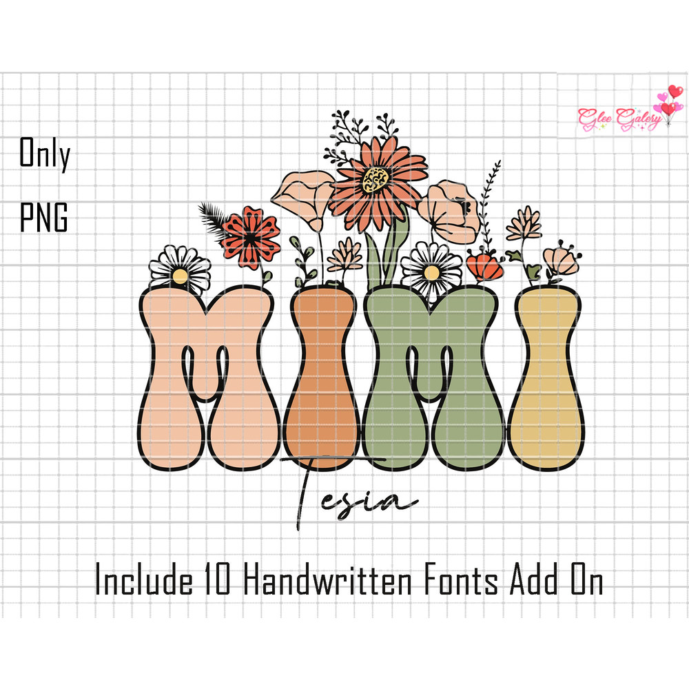 Personalized Mimi Floral Png File, Custom Children's Names Png, Personalized Mom Shirt, Mimi Flower Png, Custom Mimi Png, Retro Mimi Png.jpg