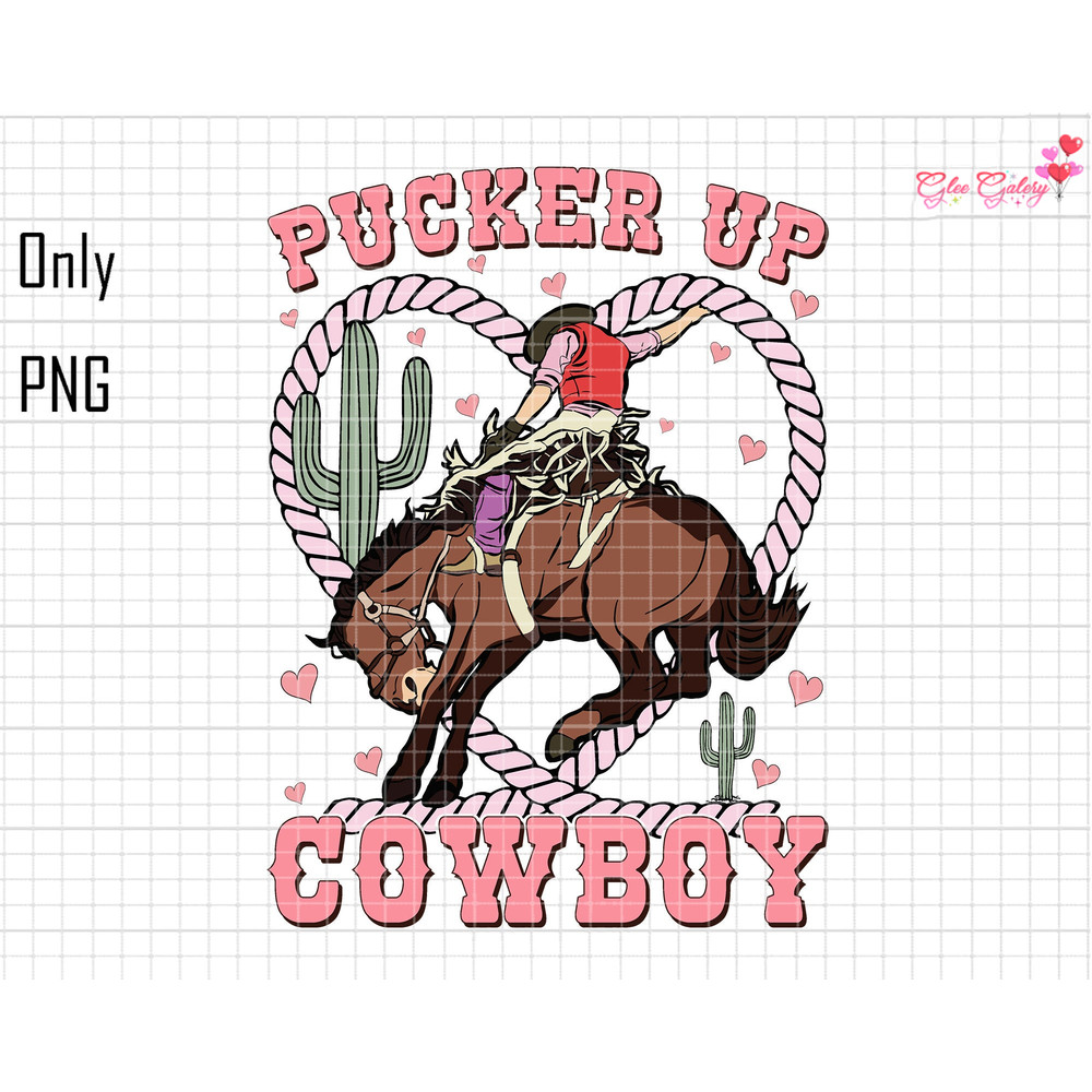 Pucker Up Cowboy Png, Western Valentines Png, Retro Valentine Png, Valentines Cowboy, Valentines Png, Western Hearts Png, Vintage Cowboy Png.jpg