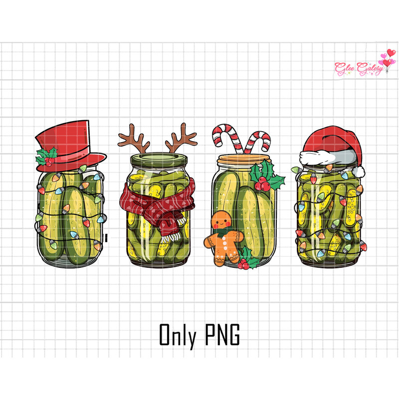 Retro Canned Pickles Christmas Light PNG, Homemade Pickle Jar Png, Pickle Lover PNG, Canning Season Png, Sublimation Only, Instant Download.jpg