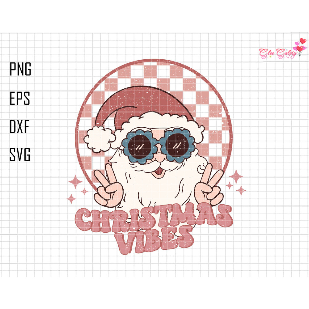 Retro Christmas Vibes Svg, Checkered Pink Santa Claus Svg, Groovy Christmas Svg, Pink Santa Claus Svg, Pink Christmas Svg, Christmas Shirt.jpg
