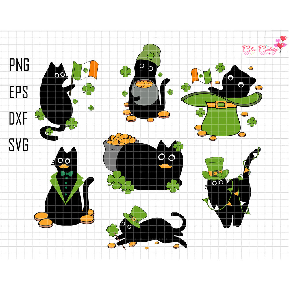 St Patrick Day Black Cats Svg, Irish Lucky Cats Svg, Happy St Cattricks Day Svg, St Patty's Day Svg, Trendy Patrick's Day,Saint Patricks Day.jpg