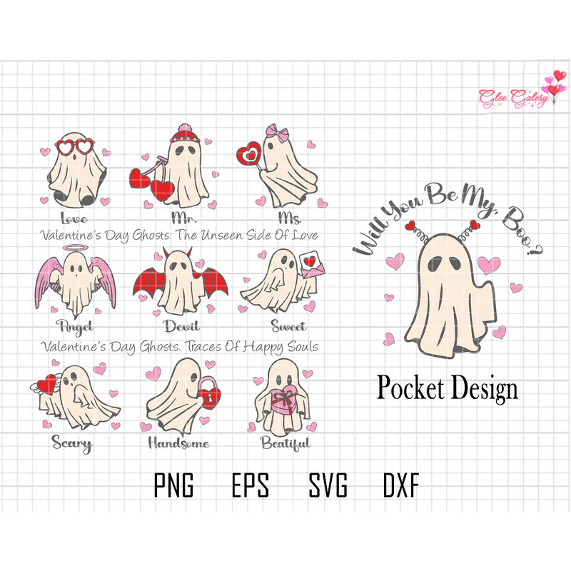 Will You Be My Boo Bundle Svg, Valentines Ghost Svg, Pastel Valentines Day, Happy Valentines Day Svg, Funny Boo Valentines Svg, Love Heart.jpg