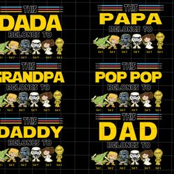 bundle personalized this grandpa belongs to png, funny fathers day png, humor daddy