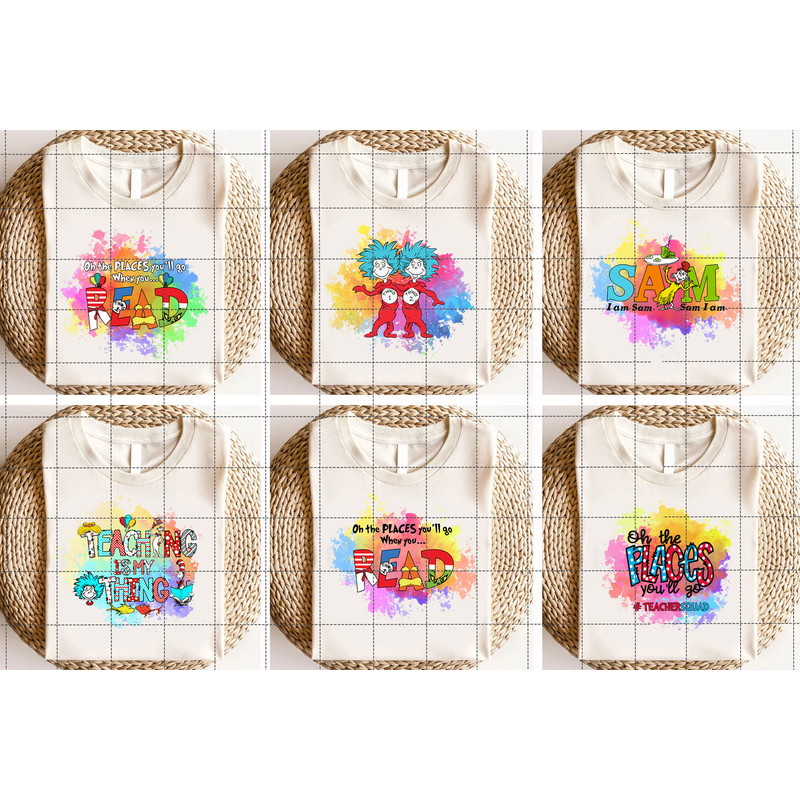 Bundle Watercolor Oh The Place You Will Go Png, Teaching Is My Thing  Png, Cat In The Hat Png, Dedicated Teacher Sublimation, Teacher Design.jpg