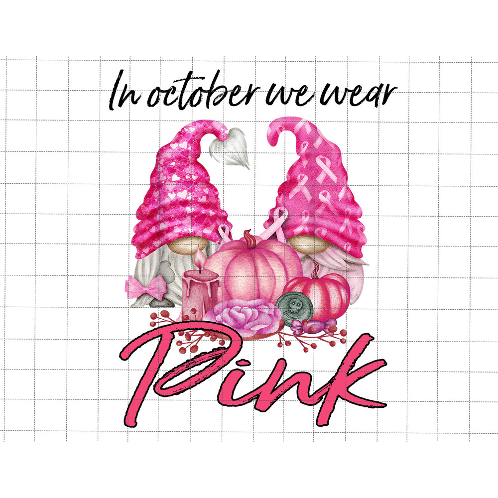 In October We Wear Pink Png, Gnomes Breast Cancer Awareness Png, Awareness Ribbon Png, Pumpkins Png, Breast Cancer Png.jpg