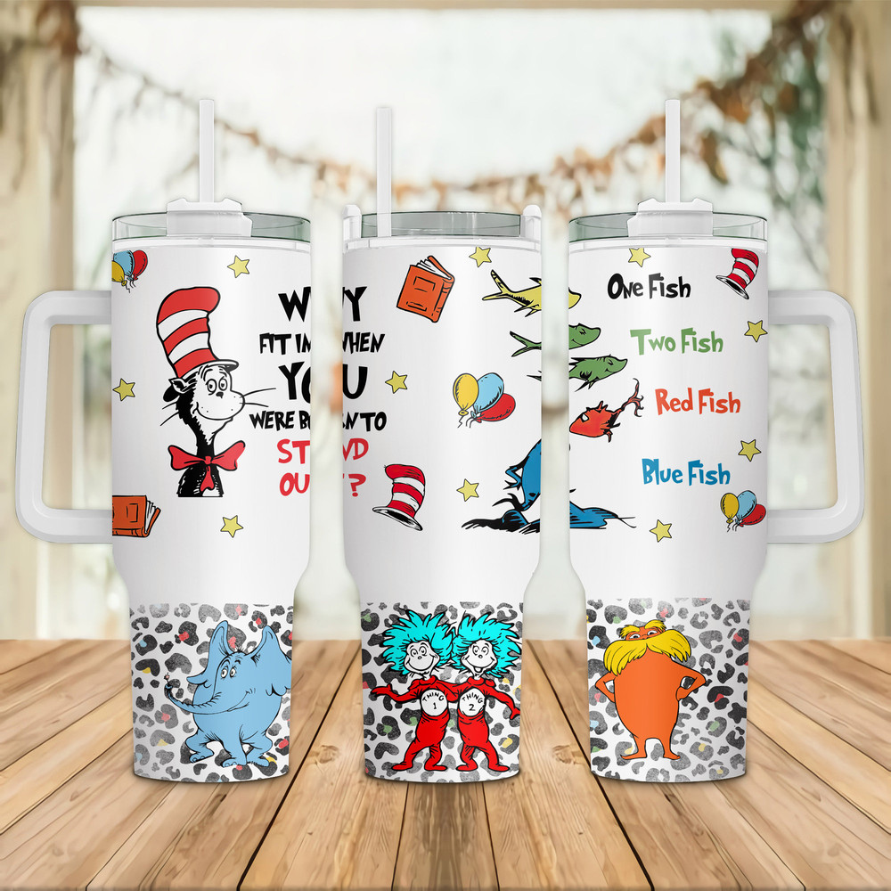 Leopard Cartoon Character 40oz Tumbler PNG, Cat In The Hat Tumbler Wrap, Motivation Wrap, Teacher Read Book Quencher Tumbler, Thing Friends.jpg
