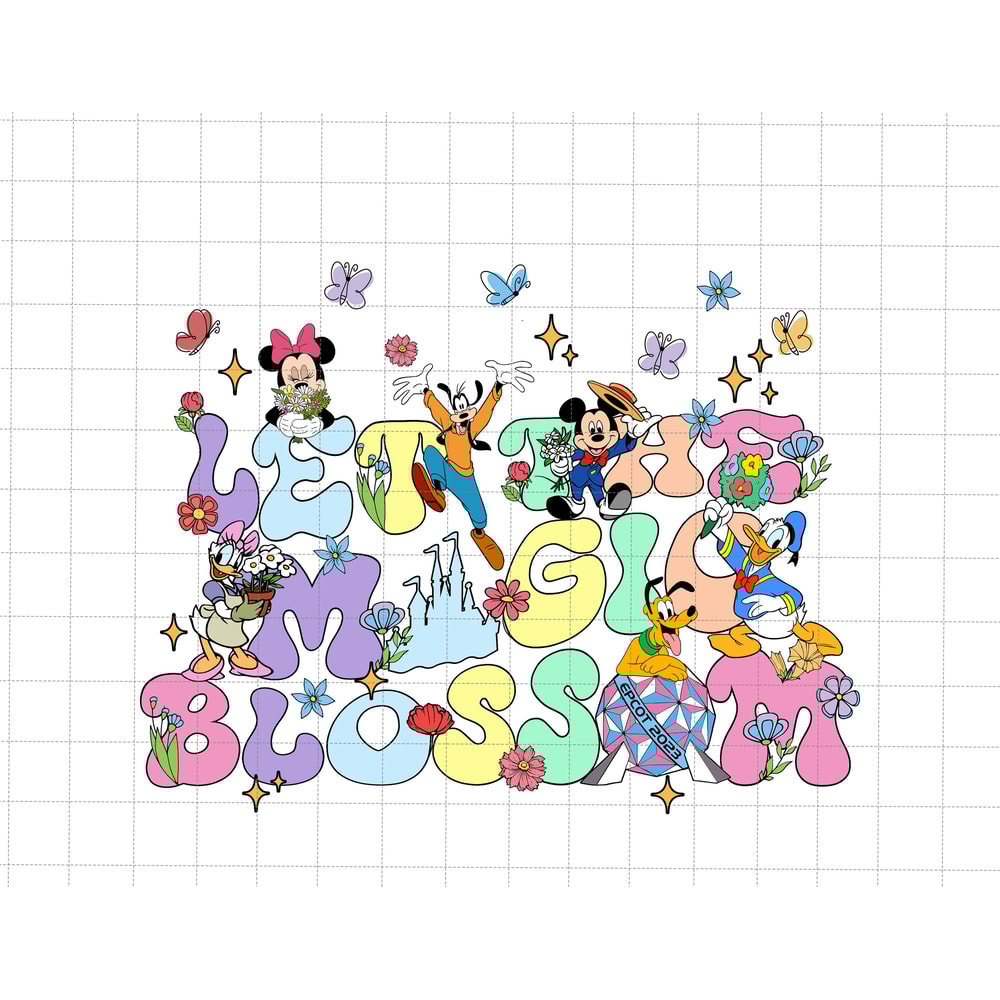 Mouse And Friends Png, Let The Magic Blossom Png, Flower and Garden Festival, Magical Kingdom, Floral, Family Vacation 2023, Family Trip Png.jpg