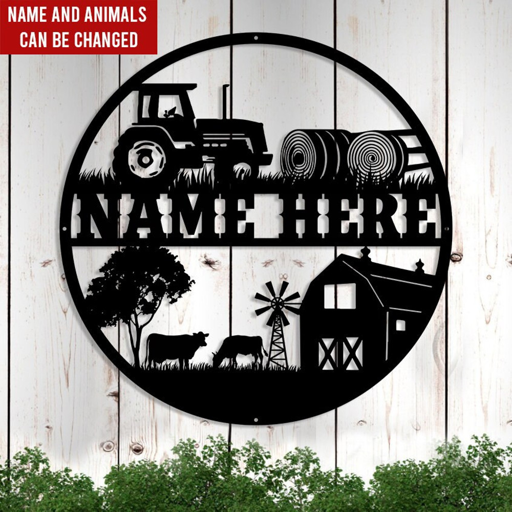 Personalized Farm Scene and Animals Customized Cut Metal Sign,Personalized Metal Farm Sign,Tractor Animal Metal Sign, Farm Scence Metal Sign.jpg