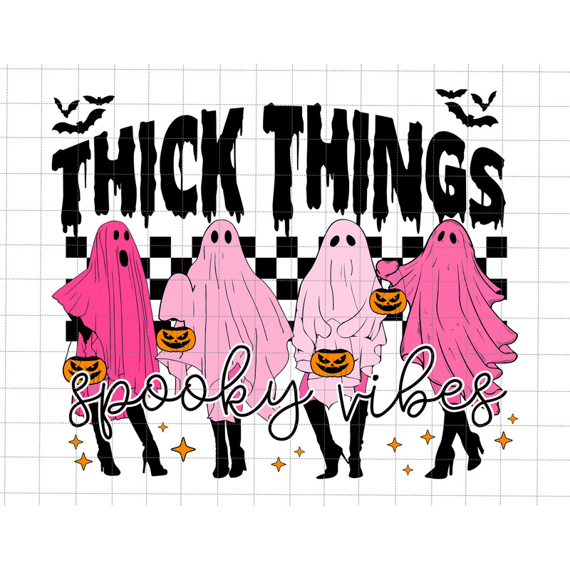 Thick Thighs Spooky Vibes png, Checkered Spooky Ghost, Happy Halloween Png, Boo Png, Trick Or Treat Png, Halloween Pumpkin, Halloween Png.jpg