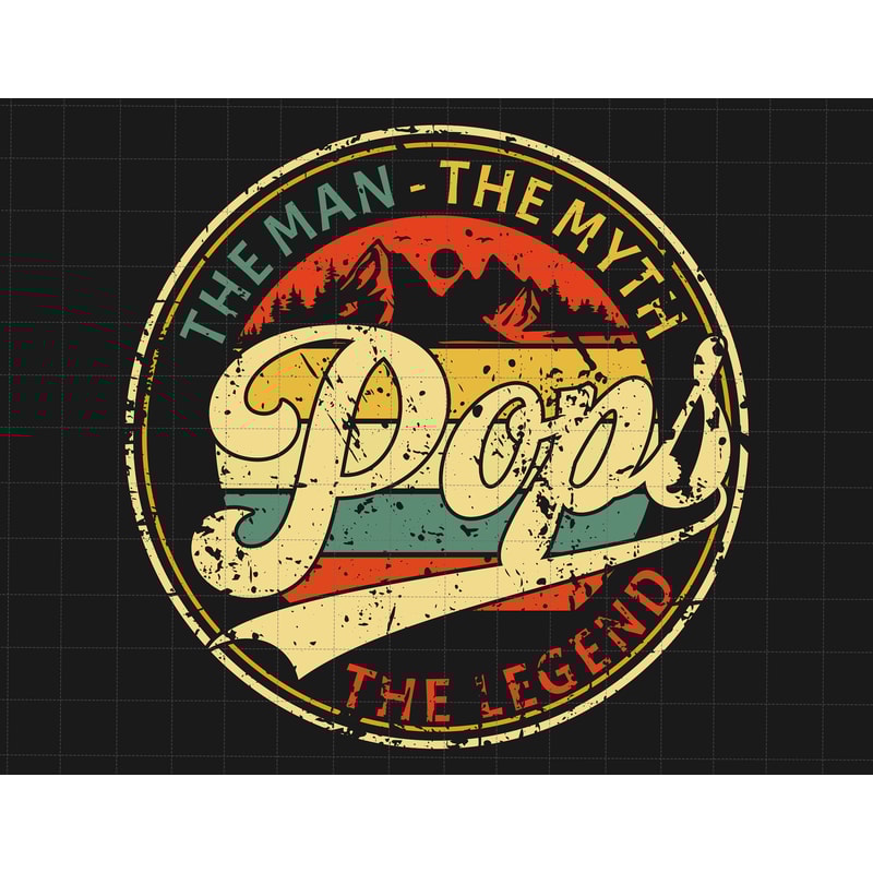 Vintage Pops The Man The Myth The Legend Png, Retro Vintage Dad Png, Awesome Pops The Man Myth Legend Png, Father's Day Png, Gift For Dad.jpg