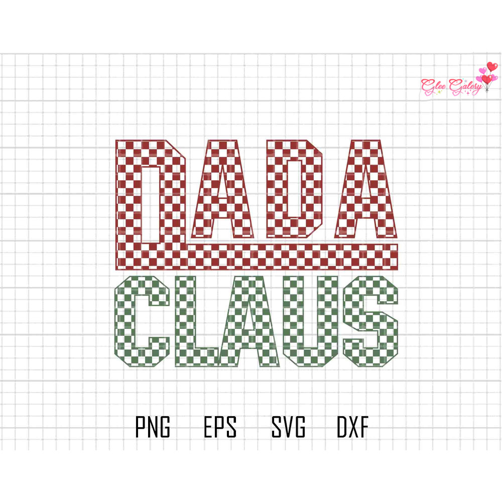 Checkered Dada Claus Svg, Christmas Svg, Retro Christmas Svg, Santa Claus Svg, Dada Svg, Dad Shirt, Daddy Svg, Checkered Dad Svg.jpg