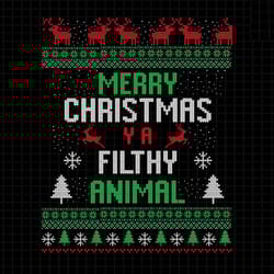 merry christmas ya filthy animal png, ugly christmas shirt, christmas movies png