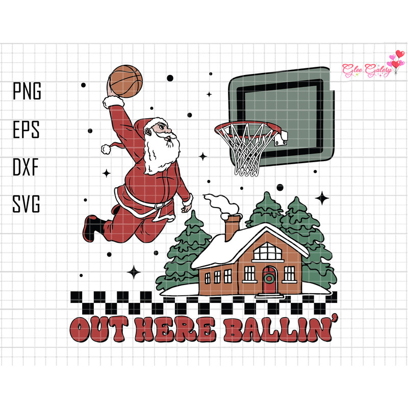 Out Here Ballin' Svg, Santa Clause Svg, Basketball Christmas Svg, Cottagecore Santa Svg, Merry Christmas Svg, Sport Christmas, Football Xmas.jpg