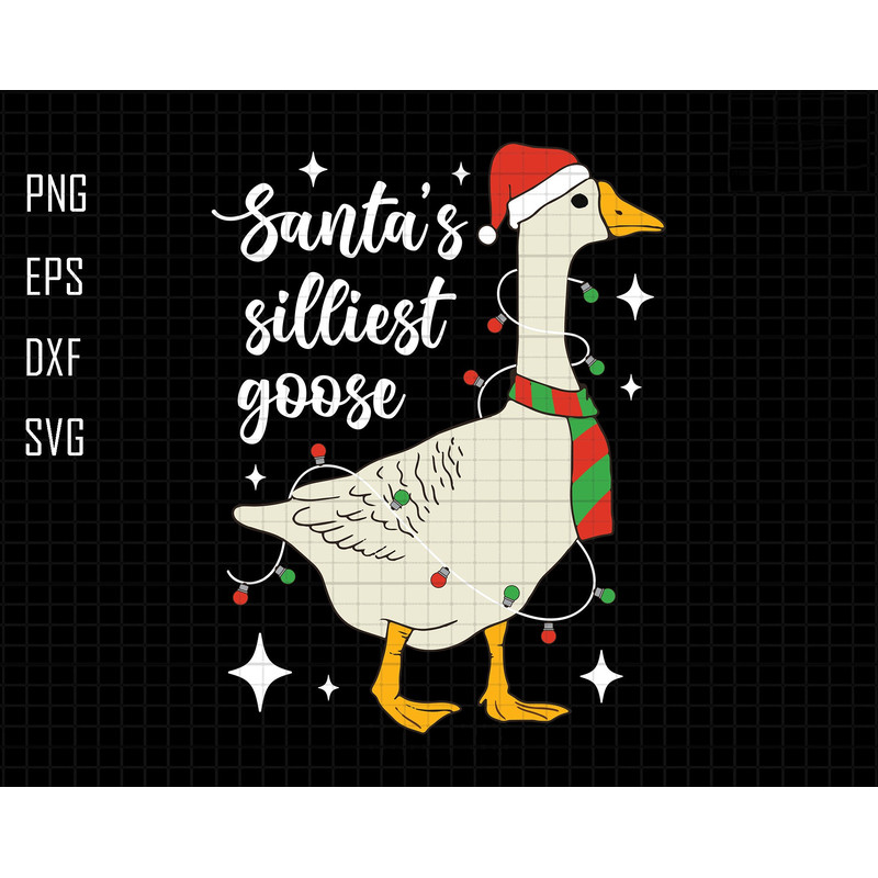 Santa's Silliest Goose Svg, Goose Christmas Light Svg, Duck Christmas Svg, Santa Hat Svg, Christmas Squad, Gift for Goose Lover, Goose Owner.jpg