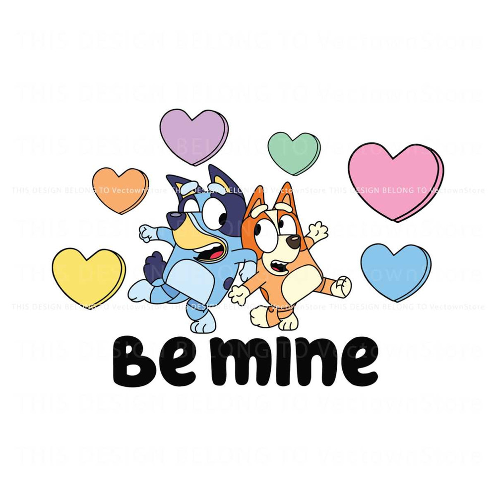 Be Mine Bluey Bingo Valentine Couple SVG.jpg