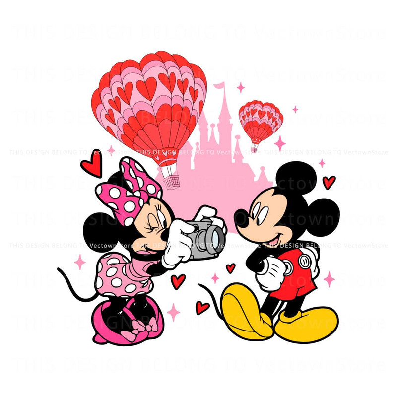 Mickey and Minnie Disney Castle Valentine SVG.jpg