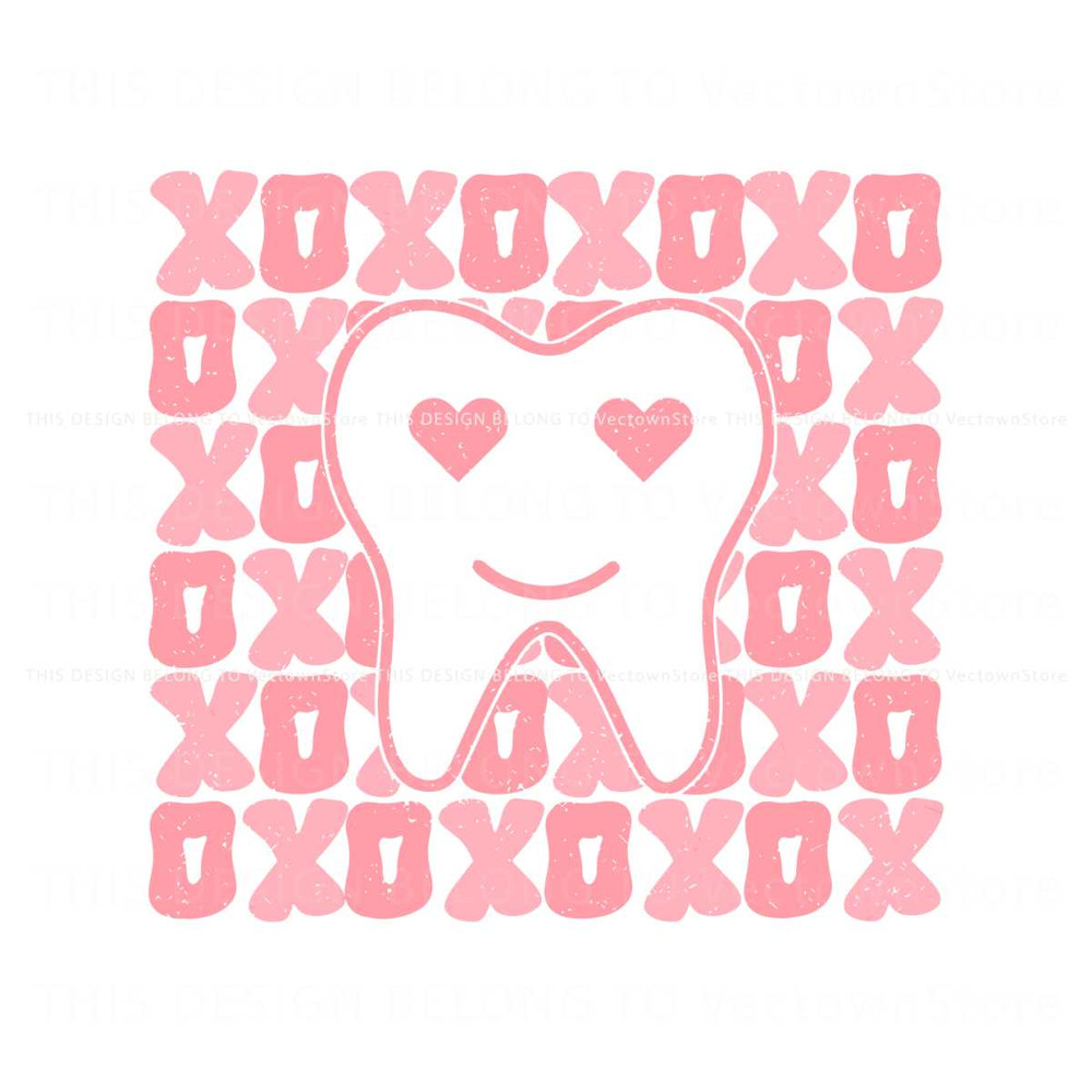 Retro XOXO Dental Valentines Day SVG.jpg