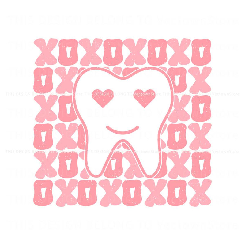 Retro XOXO Dental Valentines Day SVG.jpg