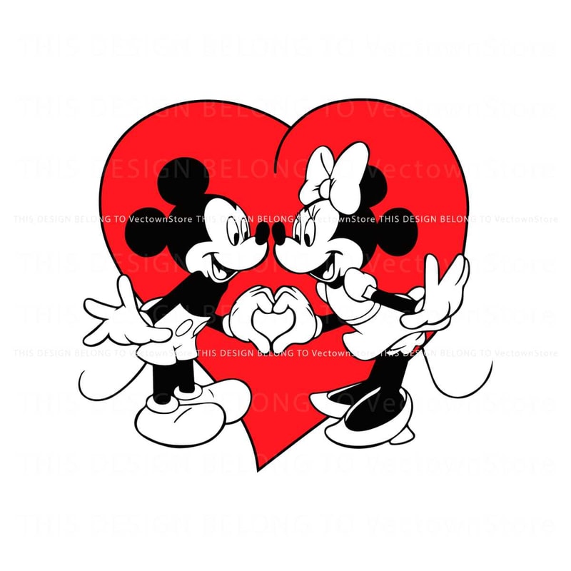 Valentine Mickey and Minnie Red Heart SVG.jpg