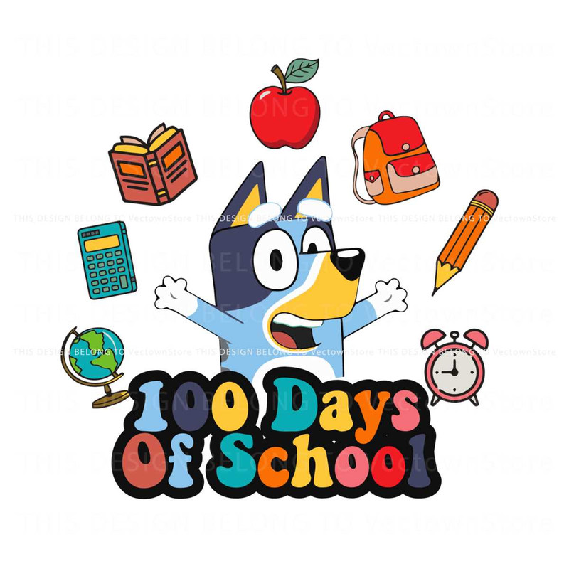 Cute Bluey Teacher 100 Days Of School SVG.jpg