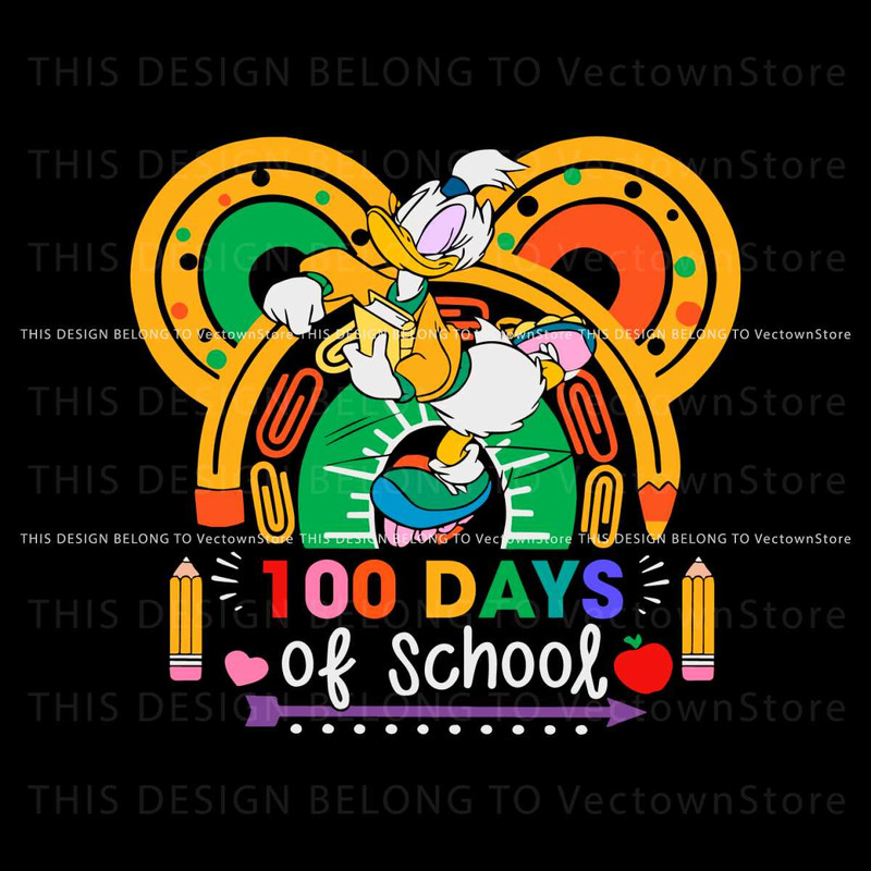 Disney Donal Duck 100 Days Of School SVG.jpg